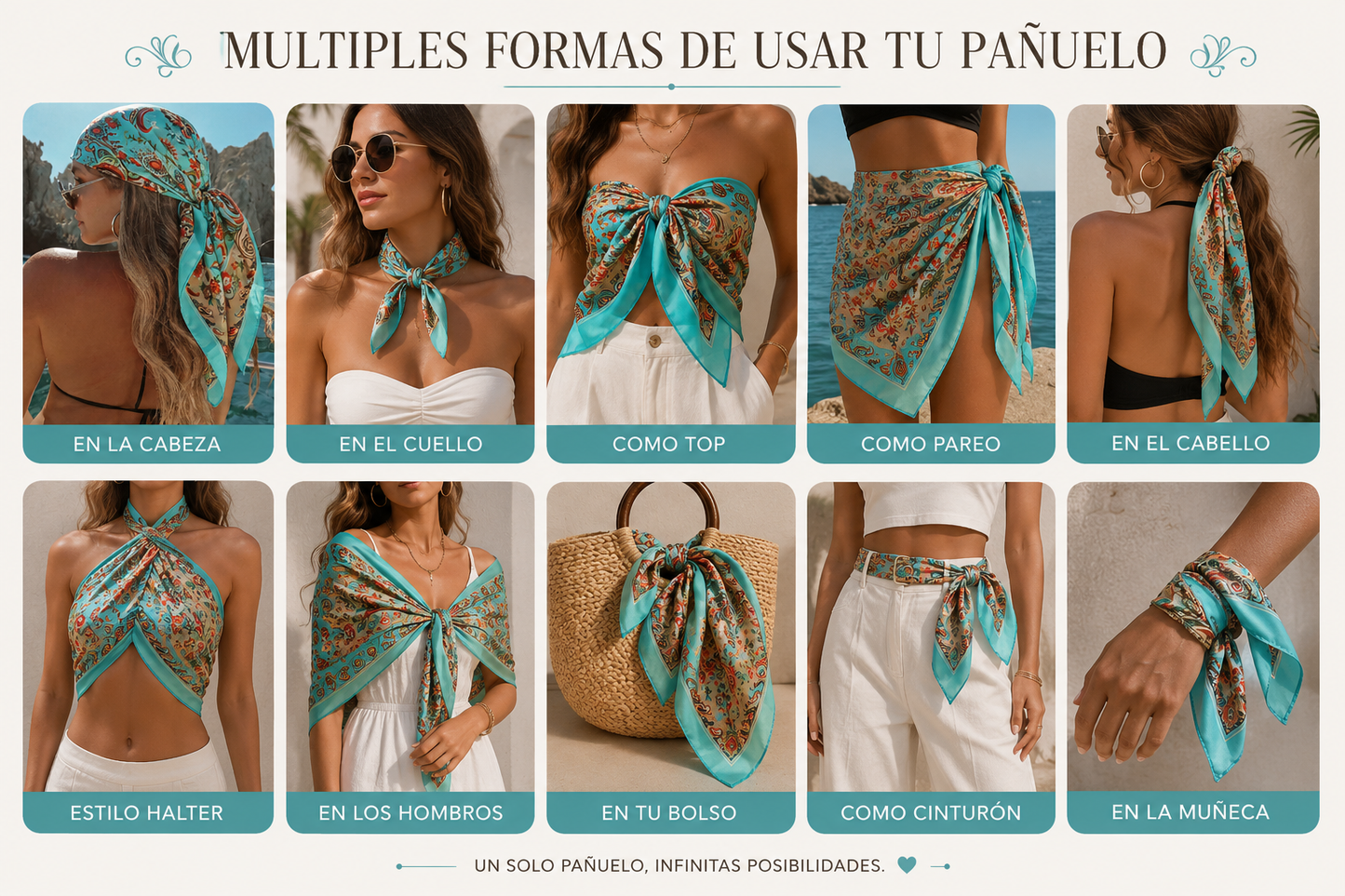 Coastal Breeze Satin Scarf