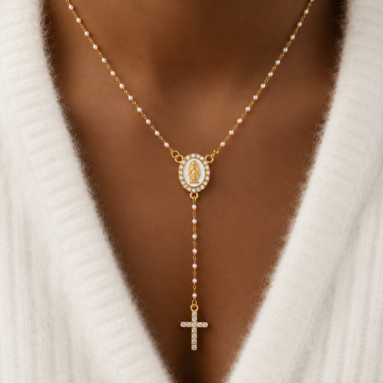 Radiant Grace Rosary Necklace