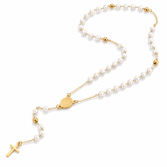Pearl Grace Rosary Necklace