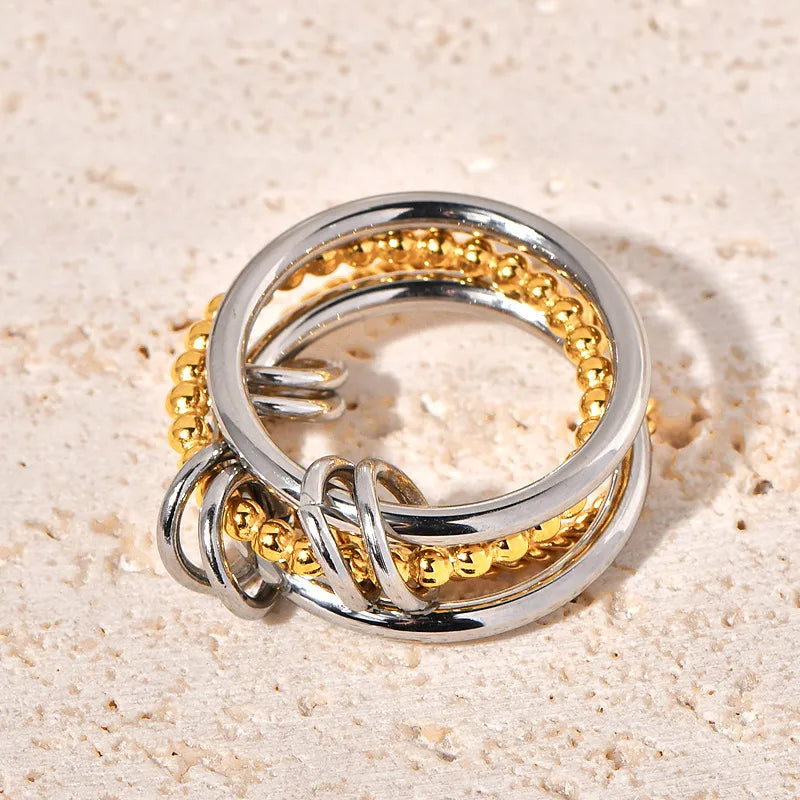 Two Tone Stack Knot Ring